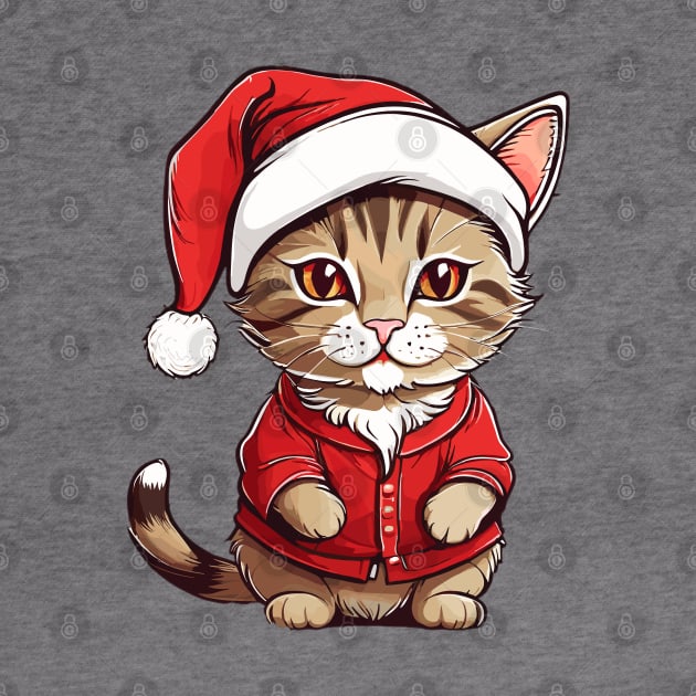 Cute Cat Wearing A Santa Hat by remixer2020
